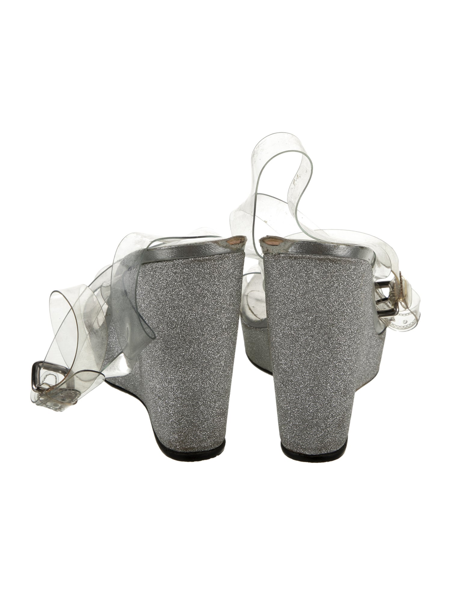 Stuart Weitzman PVC Glitter Accents Espadrilles